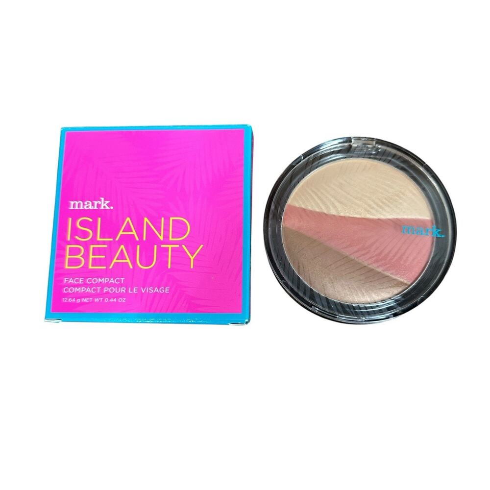 NEW Avon Mark Island Beauty Face Compact 3 in 1 Highlighter Blush Bronzer